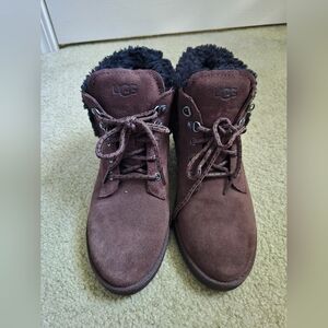 UGG Brown Boots with Black Fur Lining